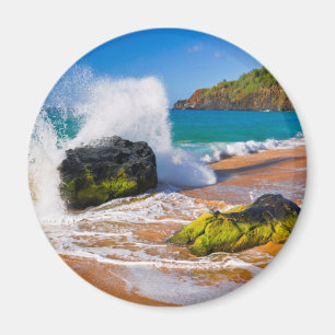Wellen schlagen auf den Strand, Hawaii Magnet