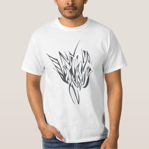 Wellen Schwarz Weiß Abstrakte Stammes-Tätowierungs T-Shirt