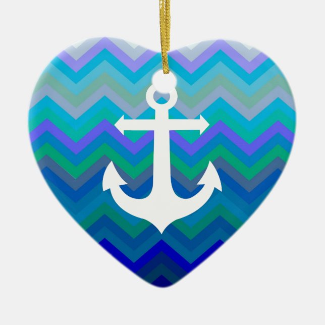Wellen u. Anker Keramikornament (Vorne)
