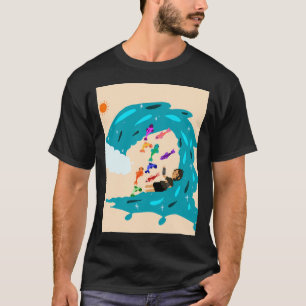 Wellen und Fische T-Shirt