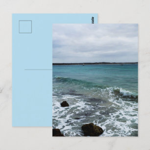 Wellen und Fischerboote im Meer, Postkarte