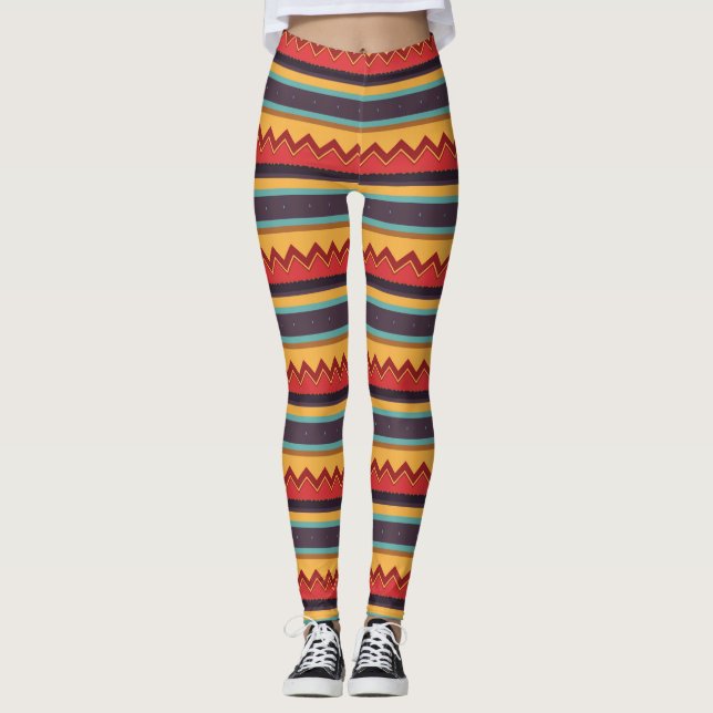 Wellen und Streifen Leggings (Vorderseite)