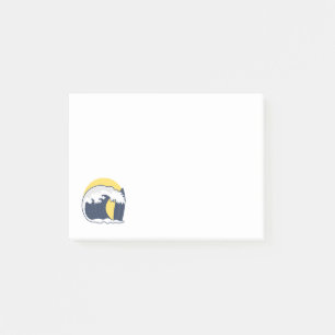 Wellen und Surfbrett Post-it Klebezettel