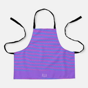 Wellen Violett Blau Minimal Muster Schürze