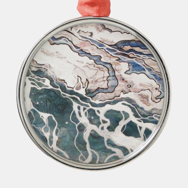 Wellen vom Eriesee Ornament Aus Metall (Vorne)