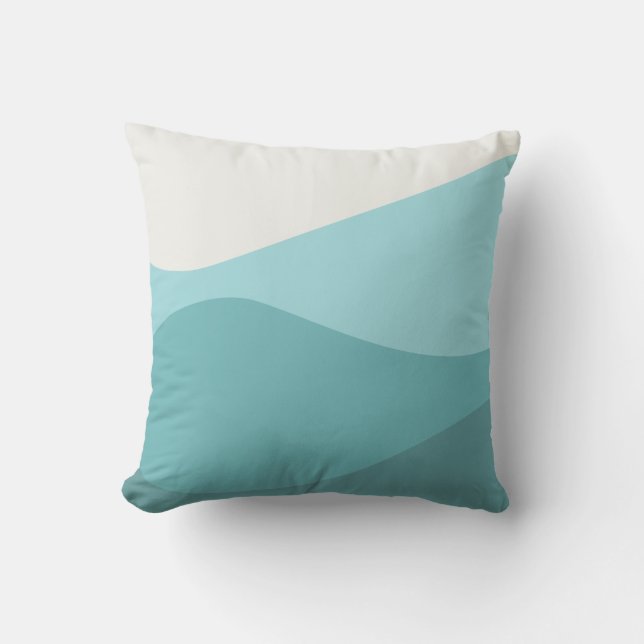 Wellen von Grün Kissen (Vorderseite)