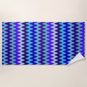 Wellen von Tiefsee Blue Beach Handtuch