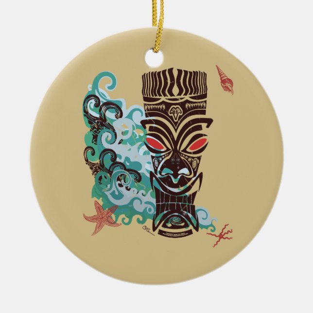 Wellen von TIki Keramik Ornament (Vorne)