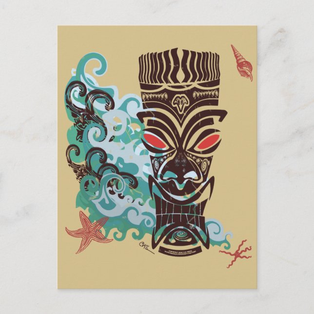 Wellen von TIki Postkarte (Vorderseite)