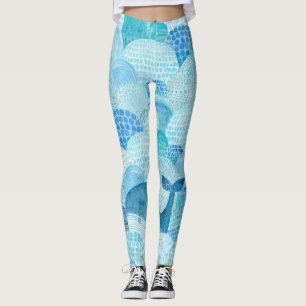Wellen, Wale, kindische blaue Textur Leggings