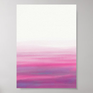 Wellen Wasserfarbrosa Lila Poster