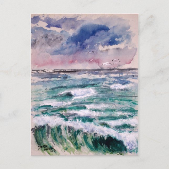Wellenabsturz Postkarte (Vorderseite)
