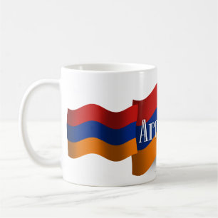 Wellenartig bewegende Flagge Armeniens Tasse