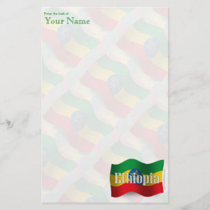 Wellenartig bewegende Flagge Äthiopiens Briefpapier
