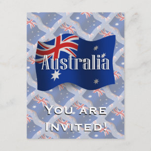 Wellenartig bewegende Flagge Australiens Einladung