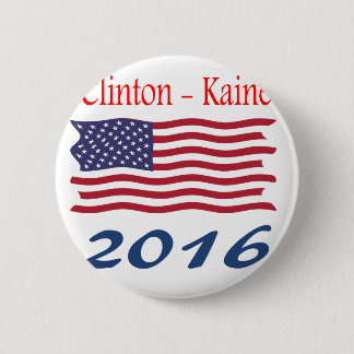 Wellenartig bewegende Flagge Clintons Kaine Button
