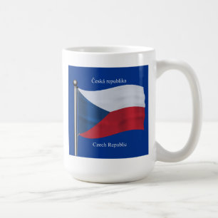 Wellenartig bewegende Flagge der Tschechischen Tasse