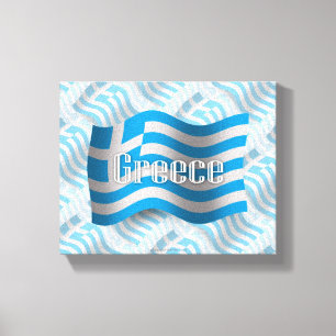 Wellenartig bewegende Flagge Griechenlands Leinwanddruck