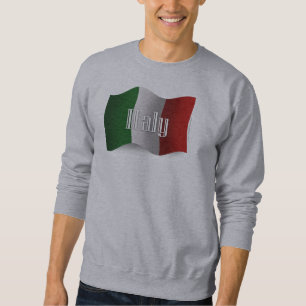 Wellenartig bewegende Flagge Italiens Sweatshirt