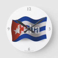 Wellenartig bewegende Flagge Kubas