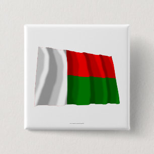 Wellenartig bewegende Flagge Madagaskars Button