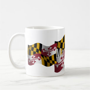 Wellenartig bewegende Flagge Marylands Kaffeetasse