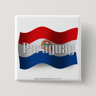 Wellenartig bewegende Flagge Paraguays Button