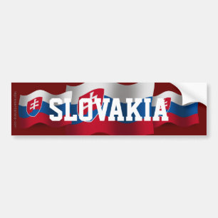 Wellenartig bewegende Flagge Slowakei Autoaufkleber