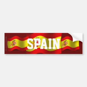 Wellenartig bewegende Flagge Spaniens Autoaufkleber