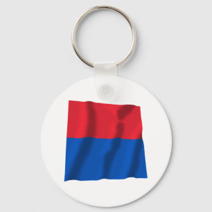 Wellenartig bewegende Flagge Tessins Schlüsselanhänger