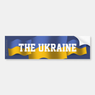 Wellenartig bewegende Flagge Ukraine Autoaufkleber