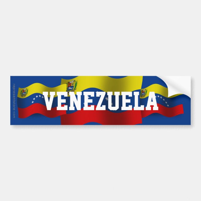 Wellenartig bewegende Flagge Venezuelas Autoaufkleber (Vorne)