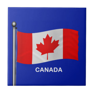 Wellenartig bewegende Flagge von Kanada Fliese