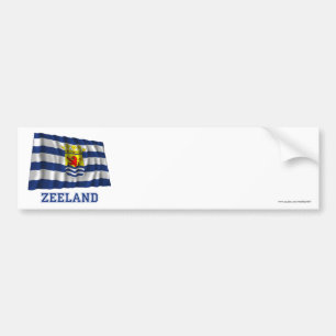 Wellenartig bewegende Flagge Zeelands mit Namen Autoaufkleber