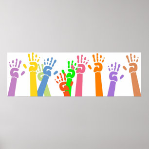 Wellenartig bewegende Hände Poster