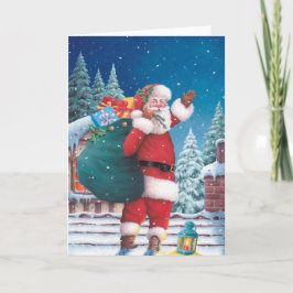 Wellenartig bewegende Sankt Auf Wiedersehen Feiertagskarte