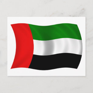 Wellenartig bewegende UAE-Flagge Postkarte