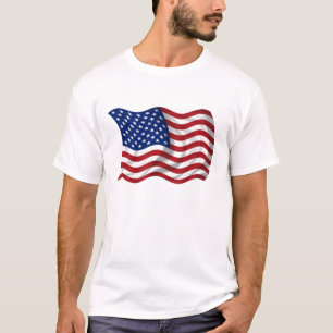 wellenartig bewegende US-amerikanische Flagge T-Shirt