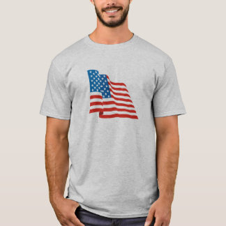 wellenartig bewegende US-Flagge T-Shirt