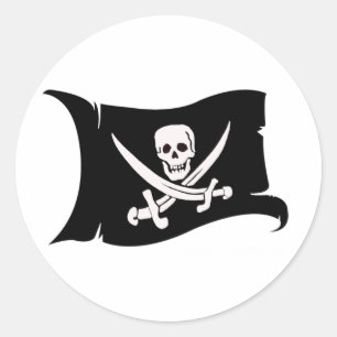 Wellenartig bewegender Jack Rackham der Runder Aufkleber