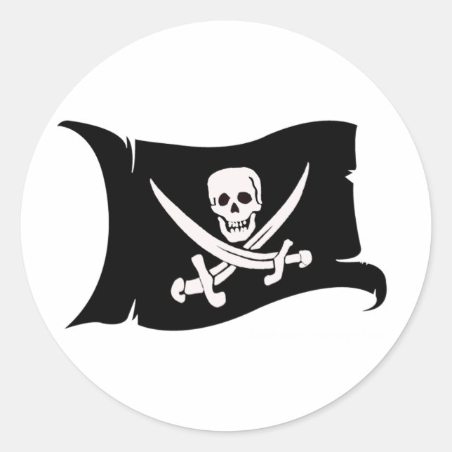 Wellenartig bewegender Jack Rackham der Runder Aufkleber (Vorderseite)