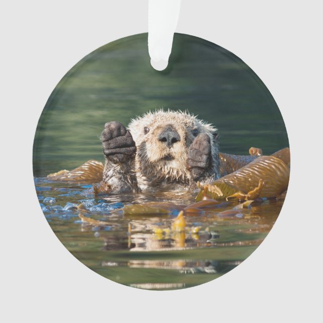 Wellenartig bewegender Seeotter Ornament (Vorderseite)