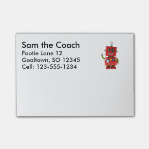 Wellenartig bewegendes hallo des roten post-it klebezettel