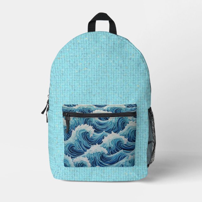 Wellenbeutel Bedruckter Rucksack (Vorderseite)