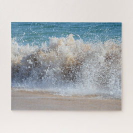 Wellenbrecher am Sandstrand Puzzle