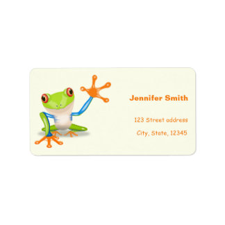 Wellenender mit Augen Baumfrosch Adressaufkleber