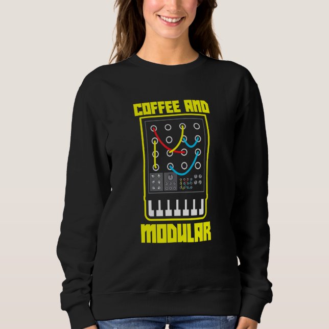 Wellenform-Synth-Nerd-Synthese für Kaffee und Modu Sweatshirt (Vorderseite)