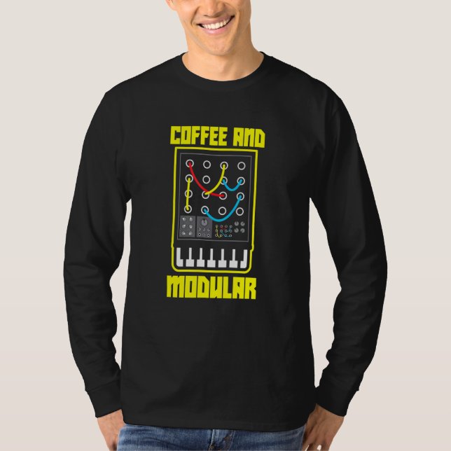 Wellenform-Synth-Nerd-Synthese für Kaffee und Modu T-Shirt (Vorderseite)