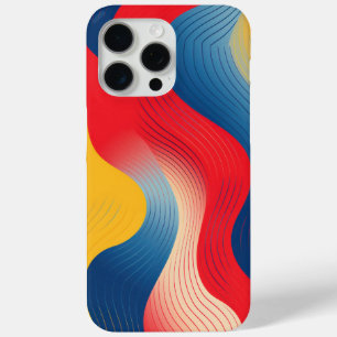 Wellenformen in Gelb, Blau und Rot Case-Mate iPhone Hülle