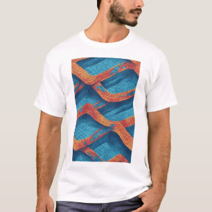 Wellenförmige gekachelte Wellen: Ein lebendiges ab T-Shirt